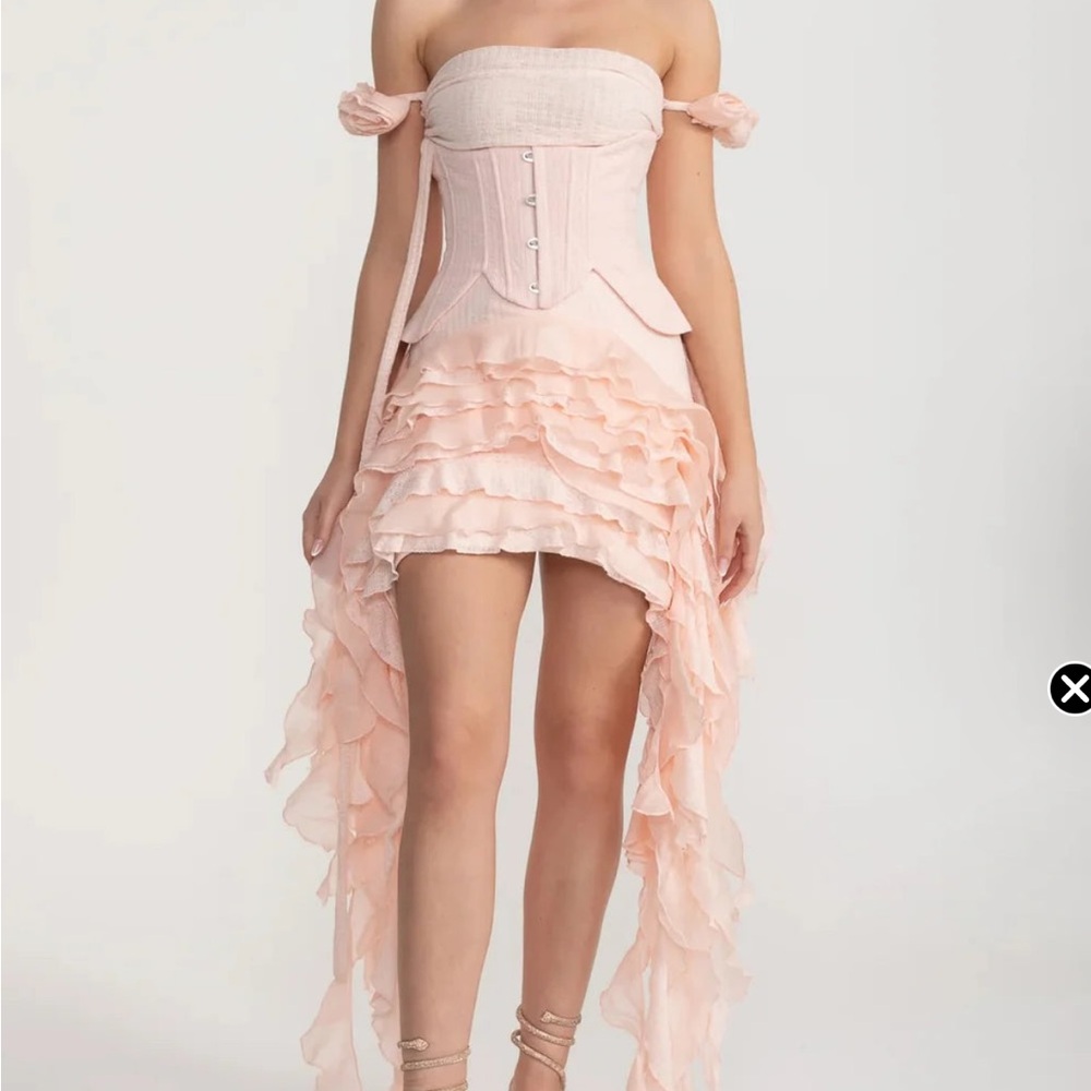 Elegant Pink Strapless Dress